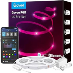 Govee LED sloksne 40 m, Bluetooth RGB LED sloksne ar lietotņu vadību, krāsu maiņa, mūzikas sinhronizācija, 64 sižeta režīms, pasaku gaismas guļamistabai, viesistaba, mājas, bārs, ballīte, festivāls, 40 m