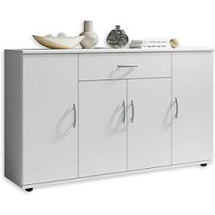 Baltos spalvos indauja LILLY – moderni komoda su stalčiumi ir daug vietos svetainei, valgomajam ir prieškambariui – 118 x 70 x 30 cm (P x A x A)