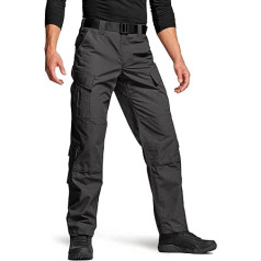 CQR vyriškos taktinės karinės kelnės, kovinės kelnės, BDU/ACU krovininės kelnės, vandeniui atsparios, darbo kelnės „Ripstop“, žygiai, lauko drabužiai, Uap03 1 pakuotė – anglis, L