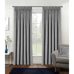 Enhanced Living Blackout Curtains with Tape 66 x 54 Inch Super Soft Energy Saving Noise Reducing Curtains for Living Room Bedroom Grey