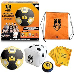 „IMC Toys“ oficialus „Kings League“ futbolo žaidimo replika „Royal Game“ apima kamuolį, kortas ir popper 6 metų ir vyresniems