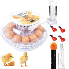 MQUPIN kiaušinių inkubatorius 12 dalių, automatinis kiaušinių suktuvas, reguliuojama temperatūra, automatinis vandens tiekimas, kiaušinių inkubatorius