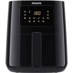 Philips Essential Air Fryer — 4,1 l, 0,8 kg, 1400 vati, receptes (lietotne NutriU), 7 gatavošanas iestatījumi, ātrā gaisa tehnoloģija, digitālais displejs (HD9252/90)