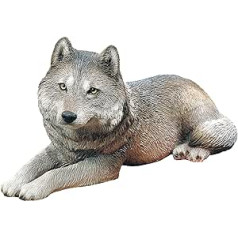 Sandicast Große Life Größe Grey Wolf Skulptur, grau, oriģinālais izmērs