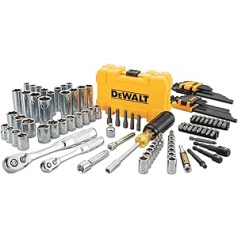 DEWALT DWMT73801-1 108 daļiņu metriskais impērijas 1/4 collu 3/8 collu mehānisko instrumentu komplekts