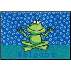 Salonloewe Fußmatte veļas stienis Yoga Frosch 50x75 cm witzig Comic speziell Eingangs-Matte originell