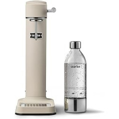 Aarke Carbonator 3, Premium Wassersprudler aus Edelstahl mit Aarke Flasche, Sand Finish
