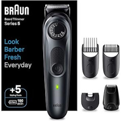 Триммер для бороды Braun BT5420, триммер/триммер для волос для мужчин, триммер для волос с ультраострым лезвием, 40 настроек длины, сумка, 100 минут 