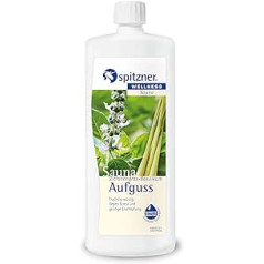 Spitzner Sauna Infusion citrinžolės bazilikas Fruity Spicy 1000 ml - Sveikatingumo sauna su vaisių kvapu, skirtas atsipalaiduoti, kovoti su stresu, natūralus pirties aliejus