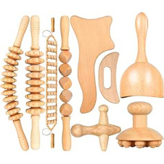 9 в 1 Деревянная терапия Инструмент для коррекции фигуры Массажный набор Maderoterapia для антицеллюлитного лимфодренажного изогнутого деревянн