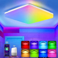 Alexa Smart Ceiling Light, 36 W 3600 LM Wifi LED griestu gaisma, aptumšojams RGB, IP54 vannas istabas lampa, vadāma, izmantojot lietotni (2700-6500 K), saderīgs ar Alexa Google Home, guļamistabas lampa, viesistabas lampa