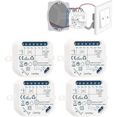 LoraTap WiFi viedais iebūvētais slēdža releja modulis elektriskajiem slēģiem, aizkariem, žalūzijām un nojumēm Taimeris slēdža slēdža taimeris rullo slēģu motoram (4)