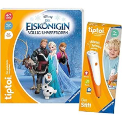 Ravensburger tiptoi komplekts: Frozen Frozen bērnu grāmata + 00801 pildspalva ar ierakstīšanas funkciju + 1x izveidojiet uzlīmi