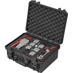 TomCase Drohnenkoffer „Travel Edition“ skirtas DJI Air 3 Fly More Combo, standartinis arba DJI RC 2 valdiklis, Akkus Laden im Koffer, wasserdichter Outdoor Case – Pagaminta Vokietijoje (Schwarz/Rot-Schwarz)