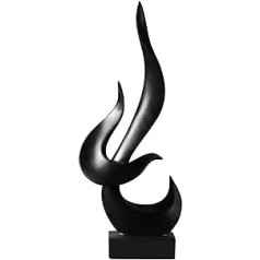 zalati Flame Shape Flame Statue Bird Style Minimalist Modern Abstract Resin Sculpture Ornament for Home Living Room Dining Room Decoration - Black