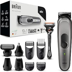 Braun Multi-Grooming Kit 7 MGK7920 10 viename barzdos ir plaukų kirpimo mašinėlė vyrams, veido, galvos ir kūno plaukams