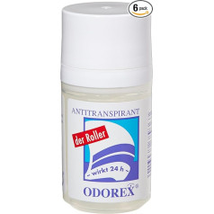 Zebrush ODOREX Antiperspirants Roll-On dezodorants 6 x 50 ml iepakojums