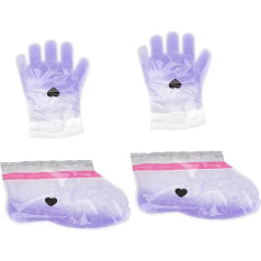 ‎Minkissy minkissy 2 Paar Wachstherapie-Handschuhe Feuchtigkeitsspendende Arbeitshandschuhe Paraffinbad-Set Fußfilm Aus Paraffinwachs Paraffinwachswärmer Fußbad-kit Tragetasche Tragbar Vlies Violett