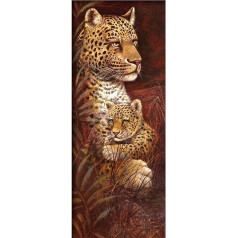 ParNarZar Diamond Painting 40 x 105 cm Leopards Māte un Kubs Liela visa glezna līmēta 5D apaļi akmeņi Mosaic Making amatniecības kāpņu apdare Pilna Diamond Painting