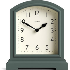 JONES CLOCKS® Tavern Coat Pulkstenis - tradicionāls/klasisks dizains - guļamistabas pulkstenis - viesistabas pulkstenis - biroja pulkstenis - kamīna pulkstenis - galda pulkstenis - plaukta pulkstenis - mazs pulkstenis (zaļš)