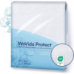 WeVida® Protect ūdensnecaurlaidīgs matrača aizsargs - Oeko-Tex® sertificēts, mazgājams inkontinences spilventiņš, matrača aizsargs pret slapjumu, gultas aizsargs (kokvilna, 180 x 200 cm)