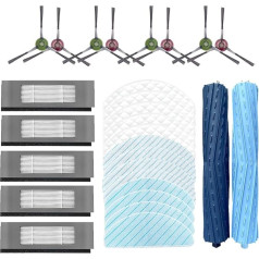 BLUTENET Mop auduma birstes filtra piederumu komplekts rezerves daļu komplektam Ecovacs Deebot Ozmo T9 AIVI T9 AIVI+ putekļsūcēju robotam (28 gab.)