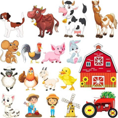 36 Window Stickers Self-Adhesive Window Stickers Children's Room Window Stickers for Living Room Bedroom Children's Room Baby Room Pig Horse Dog Cat Cow (Antistatic Film)