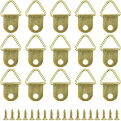 Ruidee 100 Pieces Picture Hanging Kit, Small Triangle Ring Picture Hangers Frame Single Hole Picture Hanger with Screws for Hanging Photos, Frames, Cross Stitch, Clock, Paintings, Mirrors