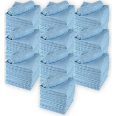 ENA ABENA Микрофибровые салфетки синие (10 x 20 шт., 40 x 40 см) | Чистящие салфетки из микрофибры для дома | Моющиеся салфетки из микрофибры для ванной 