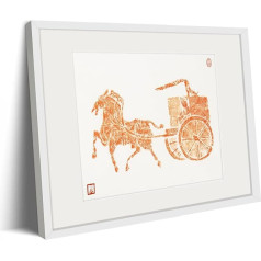 XM-GENYUE Modern Artwork Horse Drawn Carriage Pictures Sienas māksla, kas karājas uz dzīvojamo istabu, gaiteņu, biroju un vannas istabu sienām