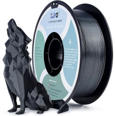 ZIRO 3D printeru filaments Mystical Series 1,75 mm PLA filaments, spīdīgs, mirdzošs PLA ar smalkāku spīdumu, 1 kg spole, piemērots vairumam FDM FFF 3D printeru, pusnakts sudraba krāsā