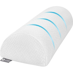 5 Stars United Half Roll Pillow - Support for Back, Ankle and Knee, Leg Lift Pillow, Relief of Back, Lumbar and Neck Pain, High Quality Memory Foam, Breathable Cover