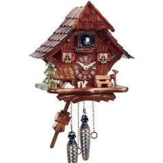 Kukaču pulksteņi no īsta koka ar akumulatoru darbināms kvarca mehānisms Kukaču zvans Eble Black Forest House 27 cm 11543