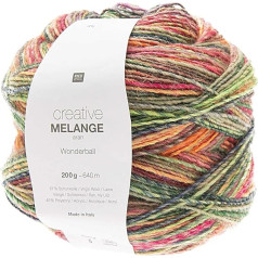 Rico Design Creative Melange Aran Wonderball, gradientu vilna, adatu izmērs adīšanai vai tamborēšanai, 200 g bumbiņa (004, 200)