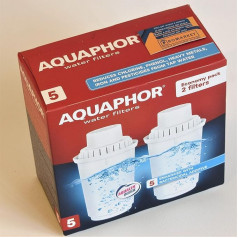 2 x AQUAPHOR B5 (B100-5) rezerves ūdens filtru kārtridži ūdens filtriem Aquaphor Provance, Prestige, Ultra, Garry, Gratis, Lux, Nord, Country, Premium kannām, 300 litru tilpums.