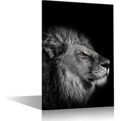 1 Piece Wall Decoration for Bedroom Nature Wildlife Yellow Tiger Eyes Canvas Wall Art for Living Room Funny Animal Tiger Print on Canvas Giclee Wooden Frame Ready to Hang (12 inches W x 18 inches H)