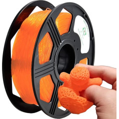 Yoyi filaments TPU 1,75 mm, TPU filaments 1,75 mm, elastīgs 3D printera filaments 0,8 kg, precizitāte +/- 0,02 mm, 1,75 mm, caurspīdīgs oranžs