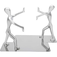 1 Pair Heavy Duty Zinc Alloy 3D Non Slip Bookends for Home Office Library Decoration Festival Gift