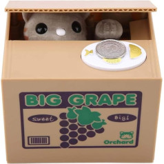 Naudas kastīte Cat Automātiska monētu zādzība Cat Cents Naudas taupīšanas kaste bērniem (Grape Cat), dāvana