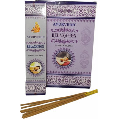 Indekļu nūjiņas 180g Ayurvedic Relaxation Masala Incense 12 kastītes pa 15g istabas smaržas mājas piederums