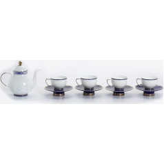 AICYAN 9 gabali Indigo zilais glazēts mūsdienīgs porcelāna tējas komplekts pieaugušajiem, pēcpusdienas tējas komplekts, ķīniešu tējas komplekti, tējas komplekti ar tējkannu, kafijas tasi un šķīvīti, servīze 4 personām