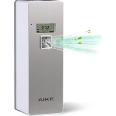 AIKE automātiskais komerciālo smaržu dozators, elastīgi programmējams, nerūsējošā tērauda apdare, piemērots Glade gaisa atsvaidzinātājiem, uzpildes un baterijas nav iekļautas komplektācijā