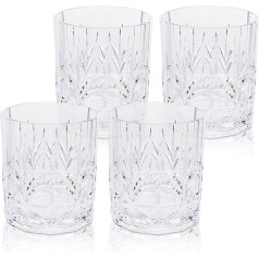 BELLAFORTE 4 iepakojumi BELLAFORTE Tritan Tumbler 13oz Myrtle Beach plastmasas glāzes, nesadalāmas plastmasas glāzes lietošanai iekštelpās un ārpus telpām, nesatur BPA, caurspīdīgas