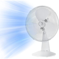 Midea FT40-21M Galda ventilators 40W diametrs 40cm klusais ventilators ar 3 lāpstiņām 3 ātruma līmeņi 80° balts