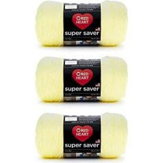 Red Heart Super Saver Light Yellow dzija - 3 iepakojumi pa 7oz - Akrils - 4 vidējie (Worsted) - 360 jards - Adīšana / Tamborēšana