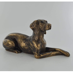 Prezents.com Harriet Glen's Weimaraner Bronzas efekta suņa skulptūra Mājas dekorēšana Dāvanu ideja Augstums 11cm