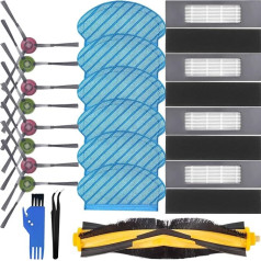 QAQGEAR Rezerves daļu aksesuāri Ecovacs DEEBOT OZMO 950 920, Yeedi 2 hibrīda putekļsūcējamam robotam, 6 salvetes, 8 sānu birstes, 4 HEPA filtri, 4 sūkļi, 1 veltņa birste/galvena birste (21 gab.) )