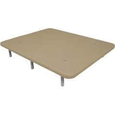 Duérmete Online DUÉRMETE ONLINE - Extra Reinforced 3D Upholstery Base High Stability with 5 Crossbars and 6 Metal Threaded Feet of 27cm 105x190 Beige