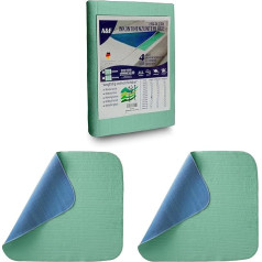 A&F Incontinence Pad 75 x 100 (Pack of 2) - 4 Layers - Up to 26280 ml/m² Absorbency - Washable Incontinence Pad - Mattress Topper Suitable for Adult Bed