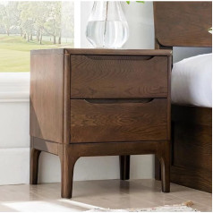 Mu Rong Murong Solid Oak Walnut Bedside Table Modern Bedside Table Bedside Table Bedside Table with 2 Drawers